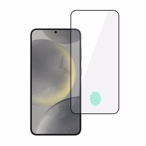 Закалённое стекло Tel Protect Full Glue 6D для Samsung Galaxy S24 Plus чёрное (с разблокировкой по отпечатку)