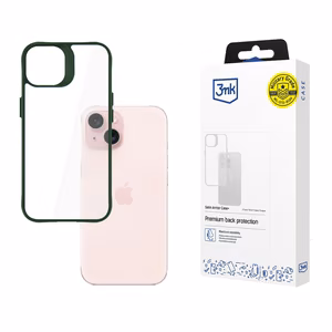 3mk Satin Armor Case+ зелёный для Apple iPhone 15 - прозрачный