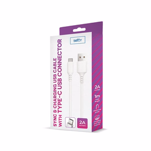 Setty кабель USB - USB-C 1,0 m 2A белый NEW