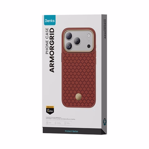 Raudonas „Benks Magnetic Armor Pro Armor Grid 600D“ kevlaro dėklas su metaliniu rėmeliu (C.K.FL.AP.RD.B072), skirtas iPhone 18 Pro / iPhone 17 Pro su „Camera Control“ mygtuku