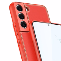Dux Ducis Yolo elegantiškas dėklas iš ekologiškos odos Samsung Galaxy S22 + (S22 Plus) raudonas