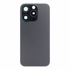 Galinis dangtelis iPhone 15 Pro, juodo titano (pilnas dangtelis / be NFC lanksčiosios jungties), OEM