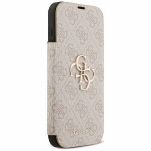 Guess Book 4G Metal Logo dėklas telefonui iPhone 17 Pro Max - rožinis