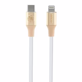 "Guess Ebossed" logotipas USB-C / "Lightning" 1,5 m ilgio greito įkrovimo kabelis - auksinis