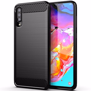 Anglies pluošto dėklas telefonui SAMSUNG Galaxy A70 / A70s - juodas