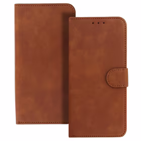 COMMON universalus knygos tipo dėklas (DYDIS S) Iphone 12/13/Samsung S6/A5 2016/Xcover 4/S22/Huawei P8 2017, rudas