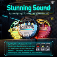 WEKOME VB05 Vanguard Series - Bluetooth V5.3 TWS wireless ausinės with charging dėklas (Grey)