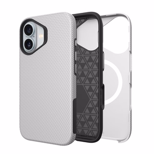 Dėklas Perfectionists Triangle Mag Case Apple iPhone 15 sidabrinis