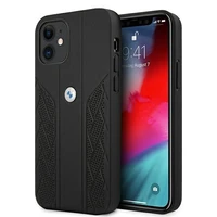 BMW Odinis išlenktas perforuotas dėklas iPhone 12 mini - juodas