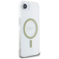Guess IML Glitter Circle Magnetinis dėklas telefonui iPhone 16e - skaidrus
