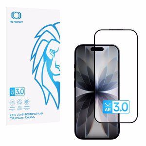 Grūdintas stiklas Tel Protect 10X AR 3.0 AntiReflective Titanium skirtas Iphone 16 Pro Max (vokas)
