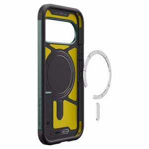 Spigen Tough Armor Mag MagSafe dėklas, skirtas Google Pixel 11 Pro, tamsiai žalias