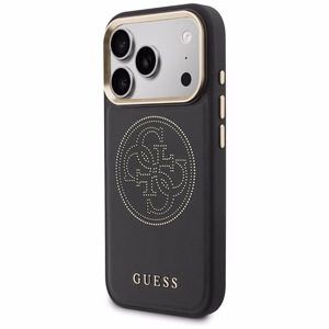 Guess Perforated 4G MagSafe dėklas for iPhone 17 Pro - juodas