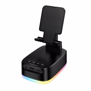 "Borofone" nešiojamasis "Bluetooth" garsiakalbis BR200 Marea 3 in 1 su laikikliu ir 1500 mAh maitinimo banku, juodas