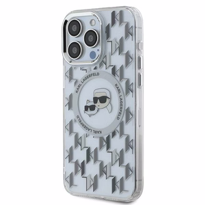 Karl Lagerfeld IML Monograma Karl & Choupette Galva Magnetinis Dėklas telefonui iPhone 15 Pro - skaidrus