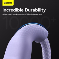 Baseus kabelis Flash Series II 3 in 1 - USB į Type C, Lightning, Micro USB - 100W 6A 1,2 metrai (CASS030005) violetinis