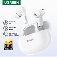 Belaidės ausinės Ugreen WS200 HiTune T6 Active Noise-Cancelling Earbuds baltos