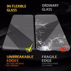 LCD apsauginis stikliukas Bestsuit Flexible Hybrid Glass 5D Apple iPhone XS Max/11 Pro Max pritaikytas dėklui juodas