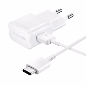 Samsung EP-TA200EWE USB-A 15W sieninis įkroviklis su EP-DR140AWE USB-A - USB-C kabeliu (OOB Bulk - pakaitinė pakuotė) - baltas