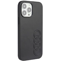 Audi sintetinės odos dėklas telefonui iPhone 13 Pro Max 6.7" juodas/juodas kietas dėklas AU-TPUPPCIP13PM-TT/D1-BK