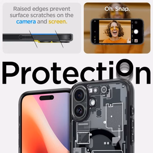 Spigen Ultra Hybrid MagSafe Zero One dėklas, skirtas iPhone 16 – tamsiai pilka