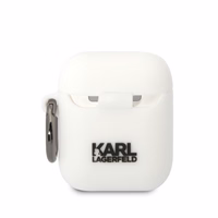 Karl Lagerfeld KLA2RUNIKH AirPods 1/2 dėklas balta/balta silikoninis Karl galvos 3D