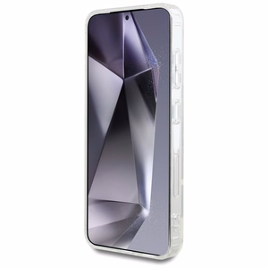 Karl Lagerfeld dėklas telefonui su kalnų krištolais Karl Head logotipu Samsung Galaxy S25 skaidrus