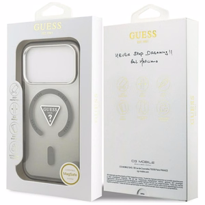 GUESS dėklas telefonui IPHONE 17 Pro su MagSafe suderintas (IML gradientas su trikampio logotipu) - khaki