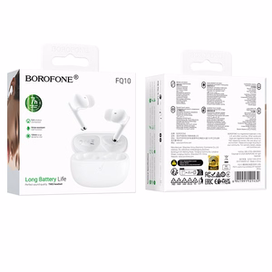 Borofone TWS Bluetooth Ausinės FQ10 Džiaugsmingos baltos