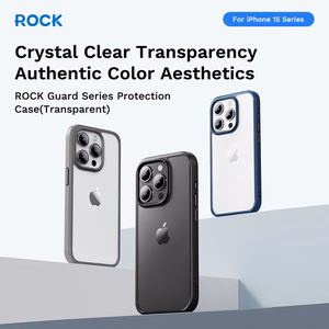 Rock Guard serijos dėklas Iphone 16 Plus permatomas-juodas