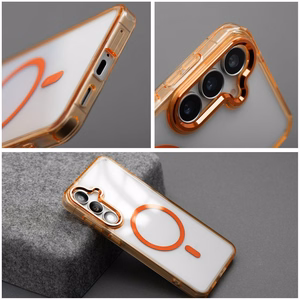 Su MagSafe suderinamas Frame Clear Hybrid Mag Cover dėklas Samsung A16, Hermes oranžinės spalvos