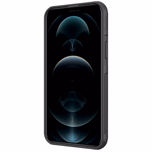 Nillkin Cyclops dėklas iPhone 13 Pro - juodas su kamera apsauga ir sulankstomu stovu