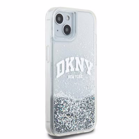DKNY skystojo blizgučio didelio logotipo dėklas telefonui iPhone 15 / 14 / 13 - baltas