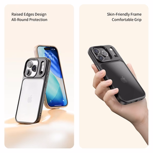 Rock Guard serijos dėklas telefonui Iphone 17 Pro Max skaidrus-juodas