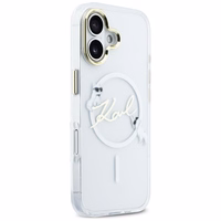 Karl Lagerfeld IML Choupettes Karl Script Logo MagSafe iPhone 17 Dėklas - Clear