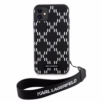 Karl Lagerfeld KLHCN61SAKLMBSK iPhone 11 / Xr 6.1" juodas kietas dėklas Monograma Losange Saffiano