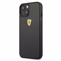 Ferrari FEHCP13SFCABK iPhone 13 mini 5.4" juodas kietas dėklas On Track Real Carbon