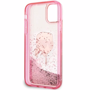 Karl Lagerfeld blizgus Karl Head dėklas iPhone 11/XR - rožinis