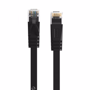 Orico PUG-C6B CAT6 1000Mbps RJ45 Ethernet Network Cable, Flat LAN, 3m, Black