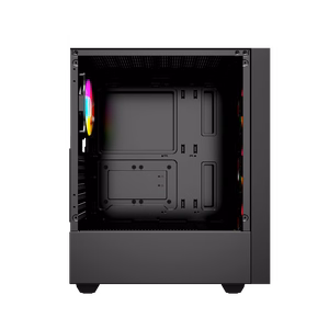 Gembird Fornax 4000 ARGB žaidimų ATX kompiuterio dėklas, Midi Tower, apšvietimas, juodas
