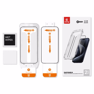 Crong EasyShield 2-Pack grūdinti apsauginiai ekrano stiklai, skirti iPhone 16 / 15, 2 vnt.