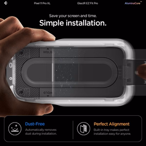 Spigen Glas.tR EZ Fit Pro AC 2-Pack grūdintų apsauginių stiklų komplektas Google Pixel 11 Pro XL (2 vnt.)
