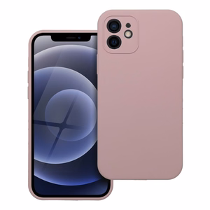 Silikoninis dėklas 2mm iPhone 12 smėlio rožinis