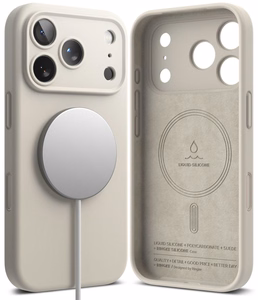 Ringke MagSafe silikoninis dėklas, skirtas iPhone 18 Pro – smėlio spalvos
