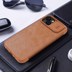 Dėklas Nillkin Qin Pro Leather Apple iPhone 14 Plus mėlynas