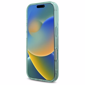 Guess IML Rhinestones Magnetinis dėklas telefonui iPhone 16 Pro - žalias