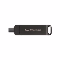 Flashdrive PATRIOT Rage R550 64GB 100 MB/S USB A+C Pasukamas dizainas (PE64GR550DSAD) Juoda