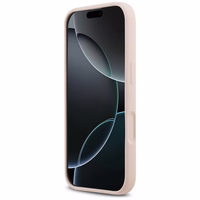 Karl Lagerfeld silikoninis Karl&Choupette žiedinis magnetinis dėklas telefonui iPhone 17 - rožinis