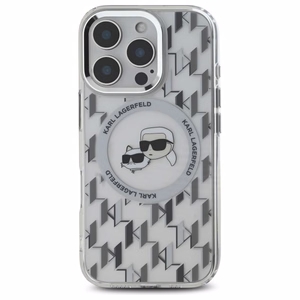 IML Monogram Karl & Choupette Head MagSafe Dėklas telefonui iPhone 16 Pro - skaidrus
