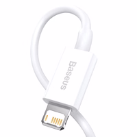 Baseus CALYS-A02 mobiliojo telefono laidas Balta 1 m USB A Lightning